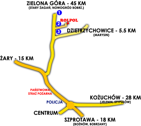 Mapa dojazdowa do firmy Rolpol